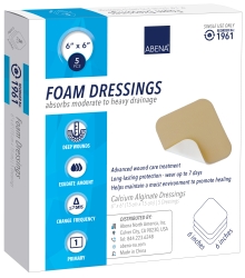 Foam Dressing with Film Backing, 6" x 6"