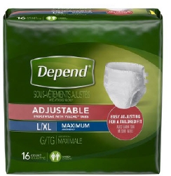 Depend Adjustable Underwear, Max Absorbency, Large/X-Large, REPLACES 6935446