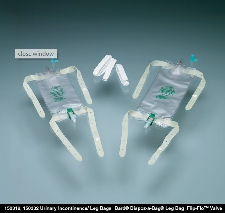 Dispoz-a-Bag Leg Bag with Flip-Flo Valve, 19 oz. (4 leg bags & 1 pair fabric leg straps)