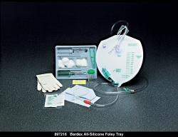 BARDEX 100% Silicone Drain Bag Foley Catheter Tray 16 Fr 5 cc