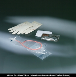 TOUCHLESS Plus Unisex Red Rubber Intermittent Catheter Kit 14 Fr 1100 mL