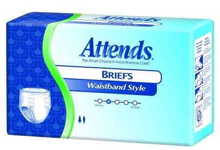 Attends Waistband Style Brief Large 44" - 58", Discreet Packaging