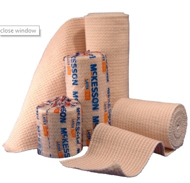 Cardinal Health Elastic Bandage with Clip Closure, 6" x 5 yds Stretched, Non-Sterile