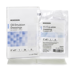 Oil Emulsion Non-Adherent Dressing, Impregnated Mineral Oil, 3" x 8", Sterile, REPLACES ZGOE38