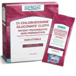 2% Chlorhexidine Gluconate Cloth, 7.5" x 7.5"