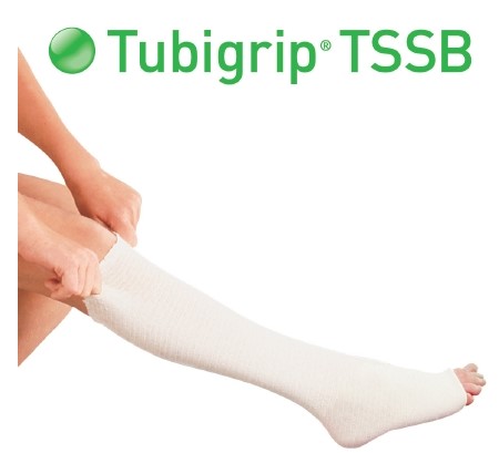 Tubigrip Elasticated Tubular Bandage, Beige, Size F, 4" x 10 yds. (Large Knee and Medium Thigh)
