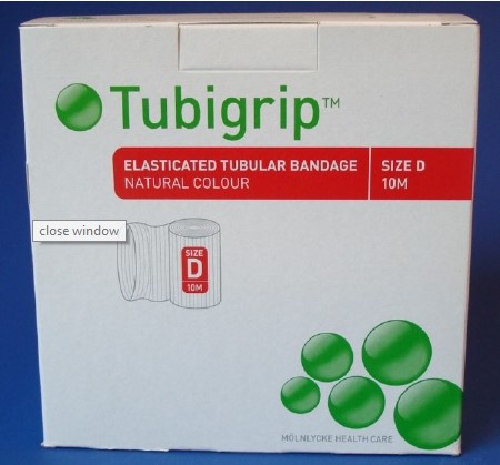 Tubigrip Elasticated Tubular Bandage, Beige, Size G, 4-1/2" x 10 yds. (Large Thigh)