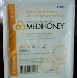 MEDIHONEY Calcium Alginate Dressing, 4" x 5"