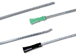 Clean-Cath Coude Olive Tip PVC Intermittent Catheter with Funnel 16 Fr 16"