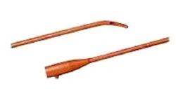 BARDIA Coude Red Rubber Urethral Catheter 14 Fr, 16"