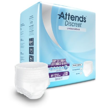 Attends® Discreet Day/Night Extended Wear Underwear, XL 48" to 64" (previously 58" to 68")