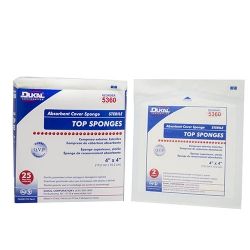 Absorbent Cover Top Sponge Dressing, 4" x 4", Sterile 2's