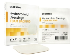 ReliaMed Sterile Latex-Free Hydrocolloid Dressing with Film Back and Beveled Edge 6" x 6"