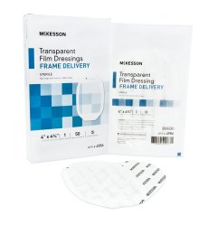 ReliaMed Sterile Latex-Free Transparent Thin Film I.V. Site Adhesive Dressing 4" x 4-3/4"