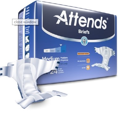Attends DermaDry Advance Briefs Medium 32" - 44"