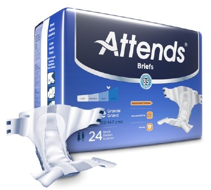 Attends DermaDry Advance Briefs Large 44" - 58"