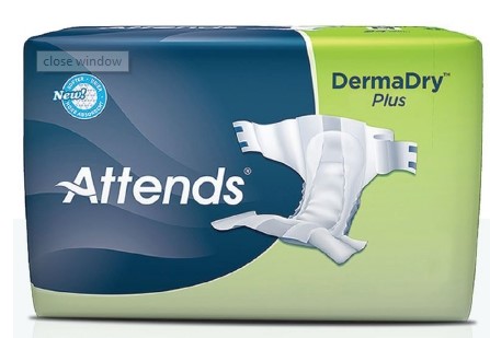 Attends DermaDry Plus Briefs Large 44" - 58"