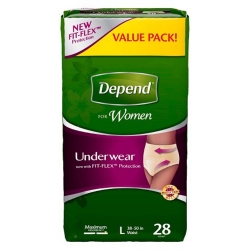 Depend Super Absorbency Underwear for Women Large