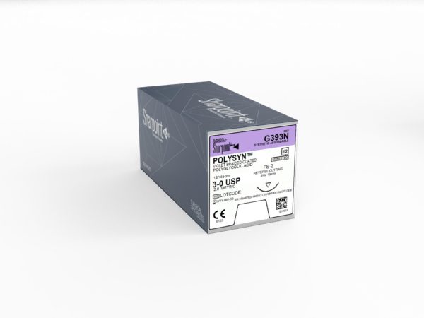 PolySyn , 3-0, Violet, 18", DSM19, 3/8 Circle Reverse Cutting 19mm