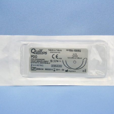 Quill PDO, 2, 14cm x 14cm, Violet, 1/2 Circle, Taper Point, 36mm , bi-directional