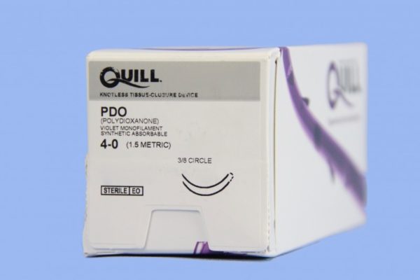 Quill PDO, 4-0, 7cm x 7cm, Violet, 3/8 Circle, Reverse Cutting, 18mm , bi-directional