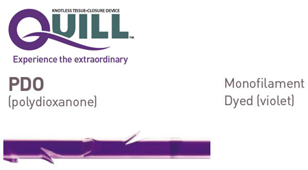 Quill PDO, 2-0, 7cm x 7cm, Violet, Straight, Taper Cutting, 50mm , bi-directional