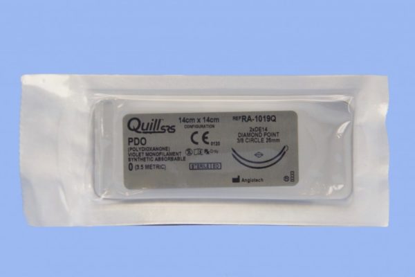 Quill PDO, 0, 14cm x 14cm, Violet, 3/8 Circle, Reverse Cutting, 26mm , bi-directional
