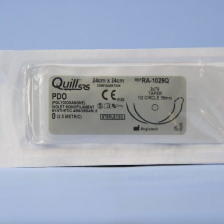 Quill PDO, 0, 24cm x 24cm, Violet, 1/2 Circle, Taper Point, 36mm , bi-directional