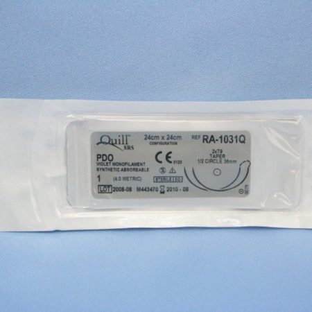 Quill PDO, 1, 24cm x 24cm, Violet, 1/2 Circle, Taper Point, 36mm , bi-directional