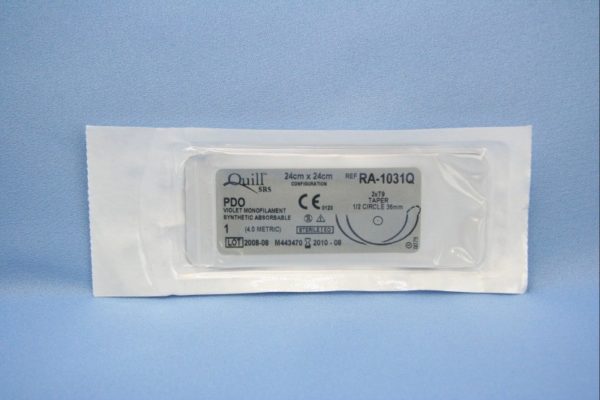 Quill PDO, 1, 24cm x 24cm, Violet, 1/2 Circle, Taper Point, 36mm , bi-directional
