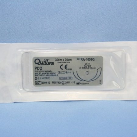 Quill PDO, 2, 30cm x 30cm, Violet, 1/2 Circle, Taper Point, 36mm , bi-directional
