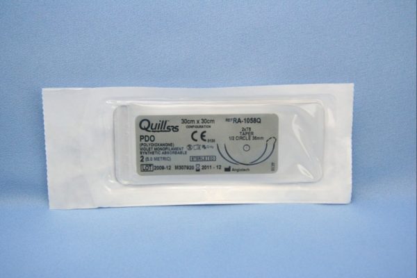 Quill PDO, 2, 30cm x 30cm, Violet, 1/2 Circle, Taper Point, 36mm , bi-directional