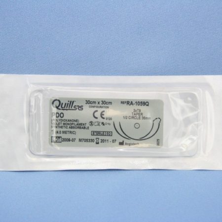 Quill PDO, 1, 30cm x 30cm, Violet, 1/2 Circle, Taper Point, 36mm , bi-directional