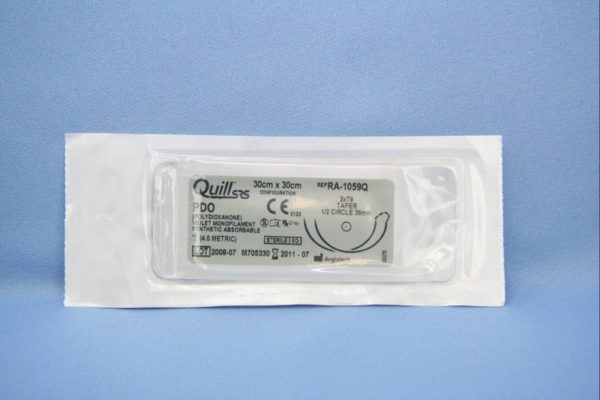 Quill PDO, 1, 30cm x 30cm, Violet, 1/2 Circle, Taper Point, 36mm , bi-directional