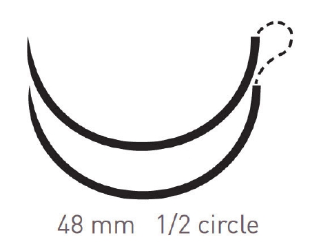 Quill PDO, 2, 36cm x 36cm, Violet, 1/2 Circle, Taper Point, 48mm , bi-directional