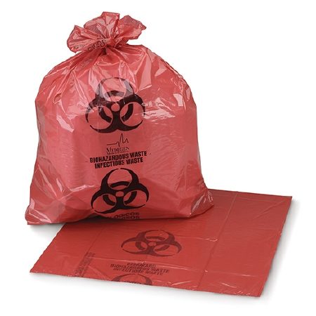 BAG, BIOHAZARD STAR SEAL/RED/BLK 1.25MIL 24"X32" (250/BX)