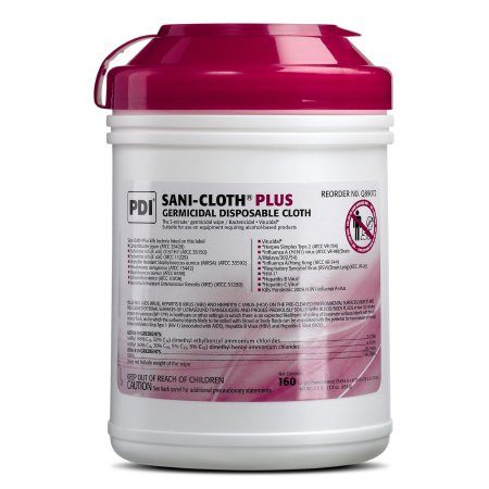 WIPE, SANICLOTH PLUS GERMICIDELG (160/BX 12BX/CS)