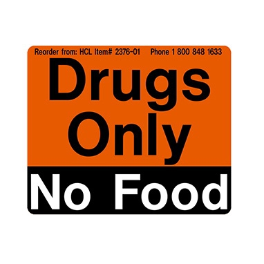 LABEL, REFRIGERATOR DRUGS ONLYNO FOOD ADHSV