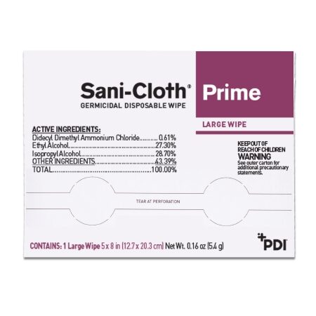 WIPE, GERMICIDAL SANI-CLOTH PRIME LG PACKET (50/BX 10BX/CS)