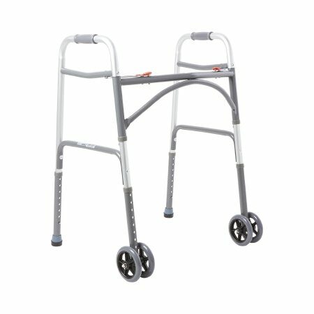 WALKER, FOLDING STEEL W/WHLS HVY DUTY ADLT 500LB (2/CS)