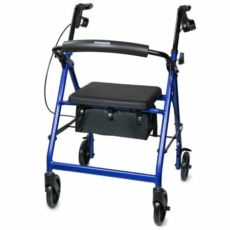 WALKER, ROLLATOR LTWT FOLDING ALUM W/6" WHLS BLU 300LB