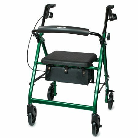 WALKER, ROLLATOR LTWT FOLDING ALUM W/6" WHLS GRN 300LB