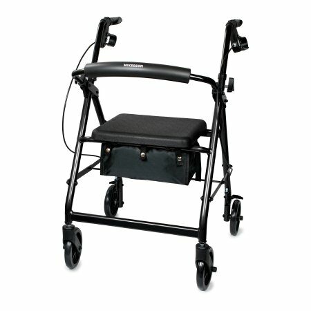 WALKER, ROLLATOR LTWT FOLDING ALUM W/6" WHLS BLK 300LB