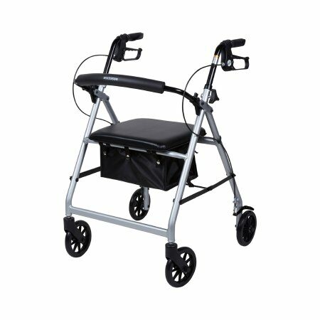WALKER, ROLLATOR LTWT FOLDING ALUM W/6" WHLS SLVR 300LB