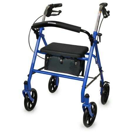 WALKER, ROLLATOR DURA FOLDING STEEL W/7.5" WHLS BLU 300LB