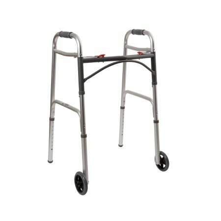 WALKER, FLD ALUM W/5" WHLS ADLT 350LBS (4/CS)