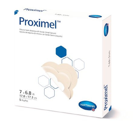 DRESSING, WND PROXIMEL SILICONE FM SM SACRUM W/BORDER (5/BX)