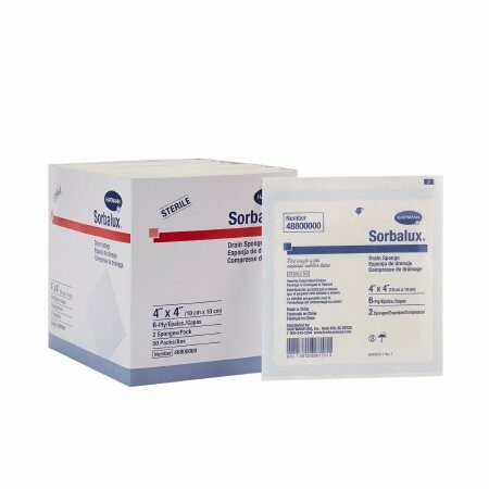 SPONGE, IV & DRAIN ALL-PURP SORBAALUX 4"X4" (2/PK 50PK/BX 6B