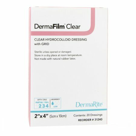 DRESSING, WND HYDROCO DERMAFILM X-THIN CLR W/GRID 2"X4" (20/