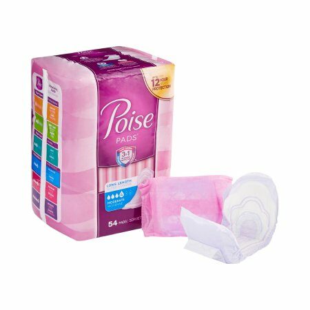 PAD, POISE MODERATE LONG (54/PK 2PK/CS)